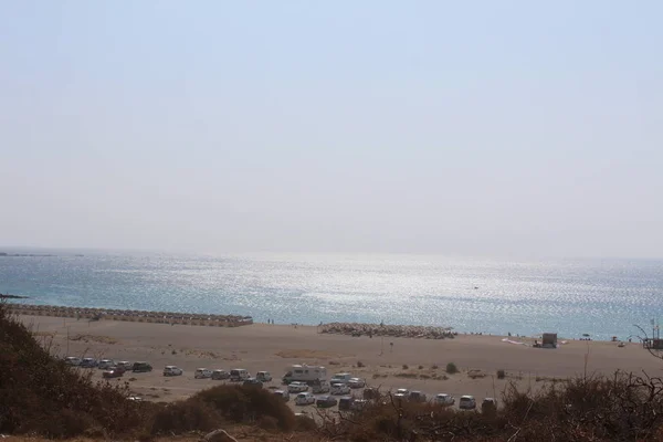Chânia Ilha Crete Grécia Julho 2016 Uma Vista Praia Falasarna — Fotografia de Stock