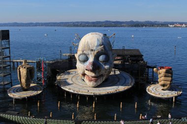 Bregenz, Vorarlberg, Avusturya - 15 Eylül 2019: Giuseppe Verdi 'nin bir sonraki operası 