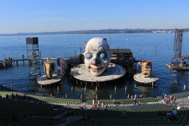 Bregenz, Vorarlberg, Avusturya - 15 Eylül 2019: Giuseppe Verdi 'nin bir sonraki operası 