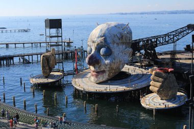 Bregenz, Vorarlberg, Avusturya - 15 Eylül 2019: Giuseppe Verdi 'nin bir sonraki operası 