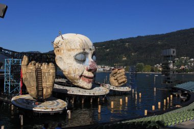 Bregenz, Vorarlberg, Avusturya - 15 Eylül 2019: Giuseppe Verdi 'nin bir sonraki operası 