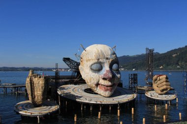 Bregenz, Vorarlberg, Avusturya - 15 Eylül 2019: Giuseppe Verdi 'nin bir sonraki operası 