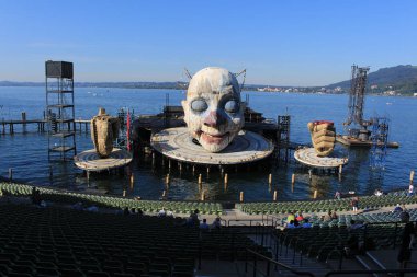 Bregenz, Vorarlberg, Avusturya - 15 Eylül 2019: Giuseppe Verdi 'nin bir sonraki operası 