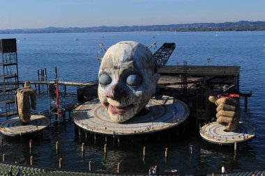Bregenz, Vorarlberg, Avusturya - 15 Eylül 2019: Giuseppe Verdi 'nin bir sonraki operası 