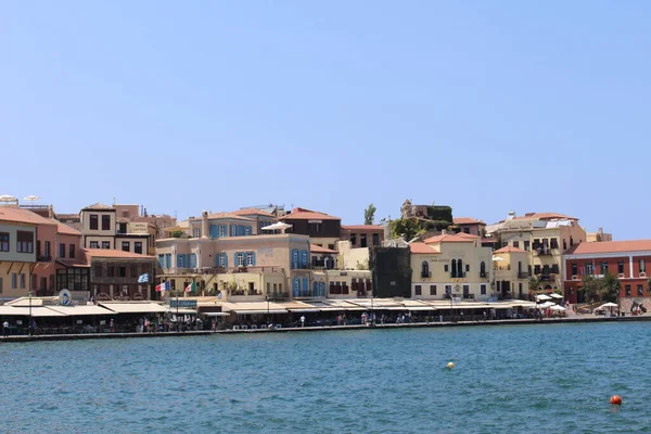 Chania Crete Island Greece August 2016 View Old Venetian Harbor — 图库照片