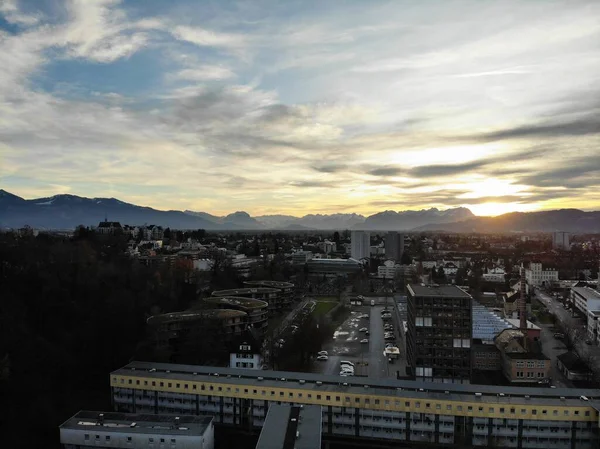 Aerial View Bregenz City Schoellergasse Neighborhood Vorarlberg Austria — Stock Photo, Image