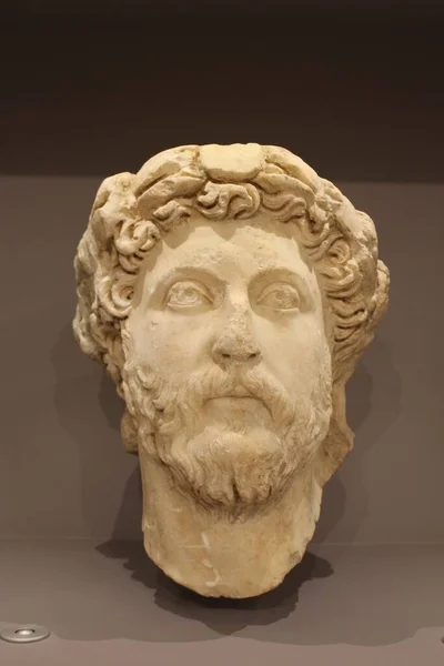 Heraklion Crete Greece August 2016 Marble Portrait Emperor Marcus Aurelius — 스톡 사진