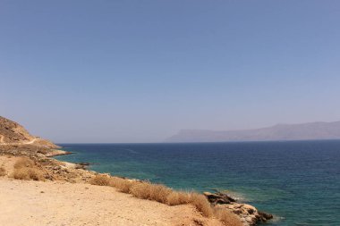 Chania, Girit Adası 'ndaki Kissamos yakınlarındaki Balos yarımadasından alınan Mavi Akdeniz ve Rodopos yarımadası.
