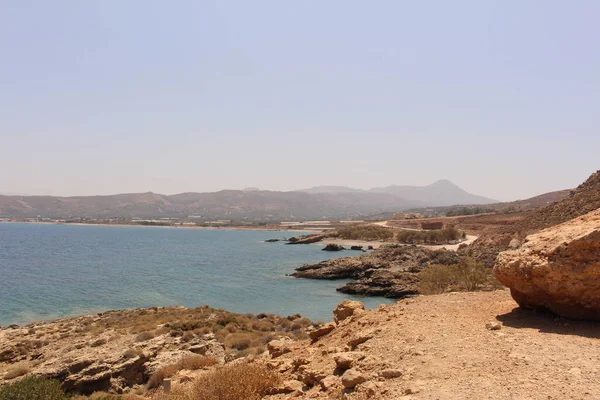 Mavi Akdeniz Kissamos Körfezi Balos Yarımadasından Alınmıştır Girit Adası Yunanistan — Stok fotoğraf