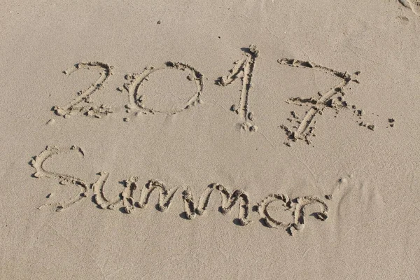 2017 Handgeschreven Tekst Van Summer Het Strand Van Het Beroemde — Stockfoto