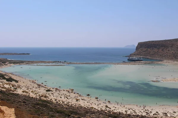 Een Prachtig Uitzicht Blauwe Balos Lagune Het Strand Kreta Griekenland — Stockfoto