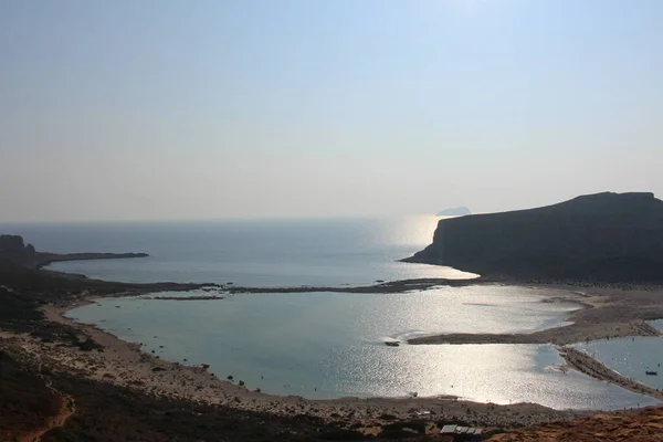 Een Prachtig Uitzicht Blauwe Balos Lagune Het Strand Kreta Griekenland — Stockfoto