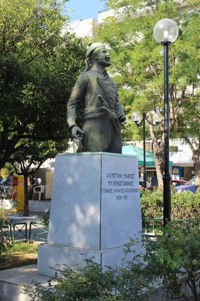 Chania Krete Island Griechenland Juli 2016 Die Statue Des Häuptlings — Stockfoto