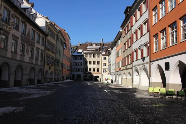 Feldkirch Vorarlberg Austria Styczeń 2017 Widok Główny Plac Ulica Marktgasse — Zdjęcie stockowe