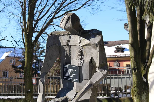 Feldkirch Vorarlberg Austria Enero 2017 Der Ruhende Isidoerle Escultura Que — Foto de Stock