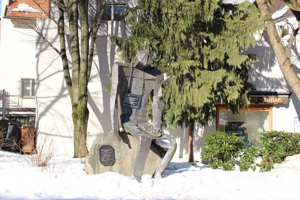 Feldkirch Vorarlberg Austria Gennaio 2017 Scultura Der Ruhende Isidoerle Raffigurante — Foto Stock