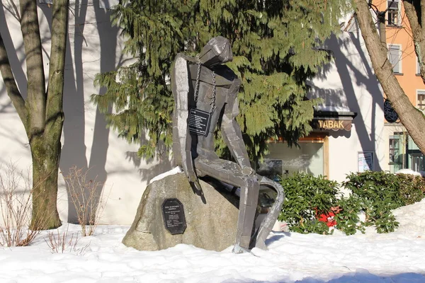 Feldkirch Vorarlberg Austria Gennaio 2017 Scultura Der Ruhende Isidoerle Raffigurante — Foto Stock