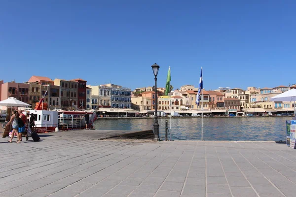 Change Crete Island Greece July 2016 View Old Venetian Harbor — 图库照片