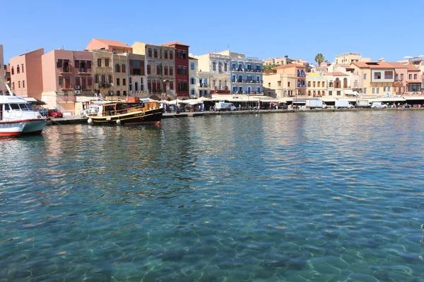 Change Crete Island Greece July 2016 View Old Venetian Harbor — 图库照片