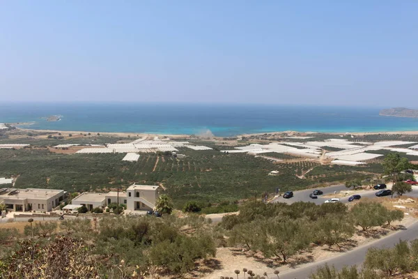 Vista Panoramica Del Bellissimo Mare Mediterraneo Della Spiaggia Falassarna Presa — Foto Stock
