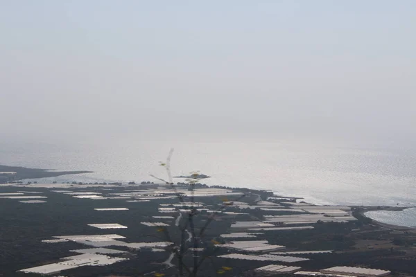 Vista Panorâmica Belo Mar Mediterrâneo Praia Falassarna Tirada Topo Colina — Fotografia de Stock