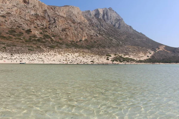 Ein Schöner Blick Auf Die Blaue Balos Lagune Und Den — Stockfoto