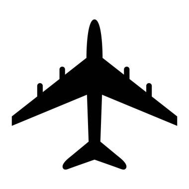 İzole edilmiş siyah uçak sembolü - Eps10 vektör grafikleri ve illüstrasyon