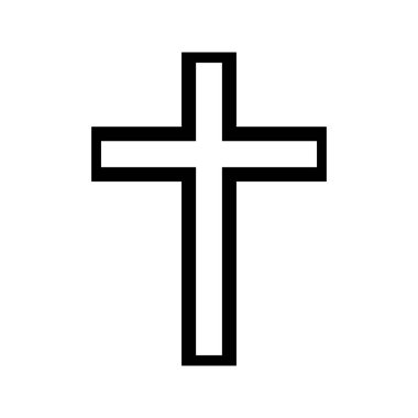 Beyaz arkaplanda izole edilmiş standart siyah haç sembolü - Eps 10 vektör ve illüstrasyon