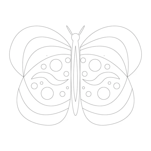 Μεμονωμένη Πεταλούδα Περίγραμμα Για Βιβλία Ζωγραφικής Eps10 Διανυσματικά Γραφικά Και — Διανυσματικό Αρχείο