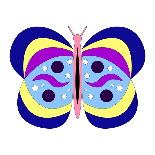 Изолированная Красочная Бабочка Векторная Графика Иллюстрация Eps10 — стоковый вектор