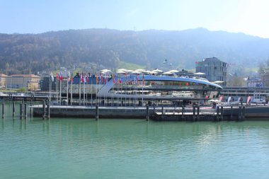 Lake Constance, BREGENZ, AUSTRIA - 10 Nisan 2016: Bregenz Limanı 'nda demirlemiş olan ünlü etkinlik gemisi 