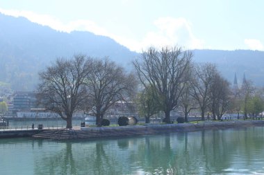 10 Nisan 2016 'da Bregenz Limanı' nın Constance Gölü 'ndeki bir feribottan çekilmiş görüntüsü.