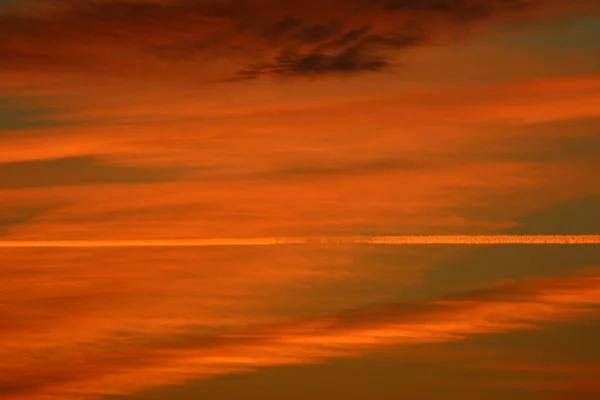 Reddish Cloudy Sky Sunset Bregenz Austria — Stock Photo, Image