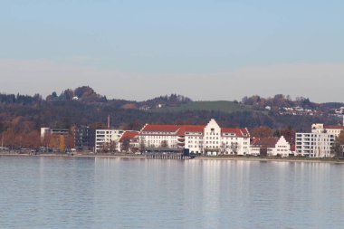 GÖLÜ KONSTANSI, LOCHAU, AUSTRIA - NOVEMBER 7, 2015: Sentido Lake Hotel (Sentido Seehotel am Kaiserstrand) view, taken from Bregenz Harbor.