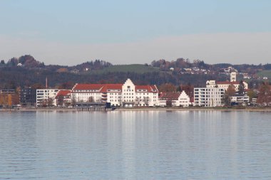 GÖLÜ KONSTANSI, LOCHAU, AUSTRIA - NOVEMBER 7, 2015: Sentido Lake Hotel (Sentido Seehotel am Kaiserstrand) view, taken from Bregenz Harbor.