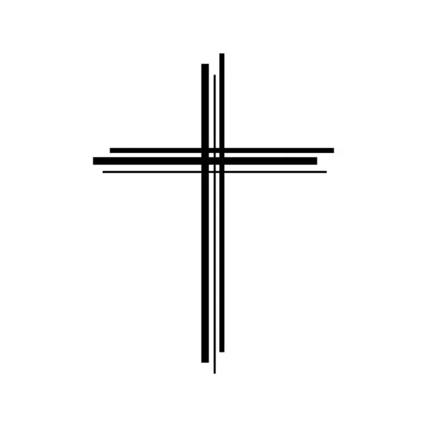 Simbolo Croce Nera Isolato Sfondo Bianco Eps Vettoriale Illustrazione — Vettoriale Stock