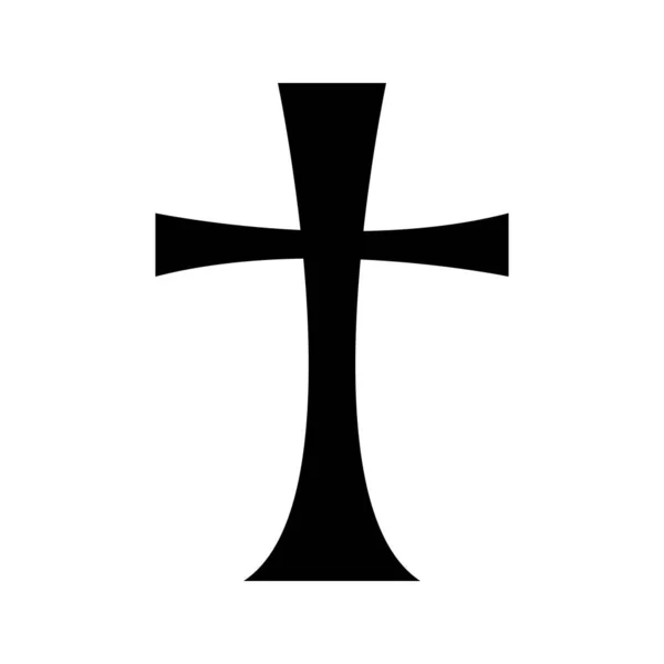 Стандартний Чорний Хрест Символ Кривими Ізольовані Білому Тлі Вектор Eps — стоковий вектор
