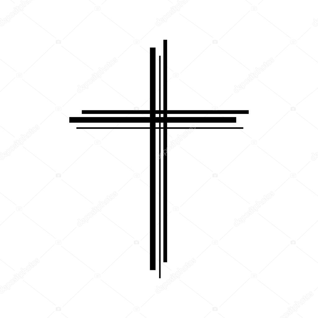 Black cross symbol isolated on a white background - Eps 10 vector and illustration