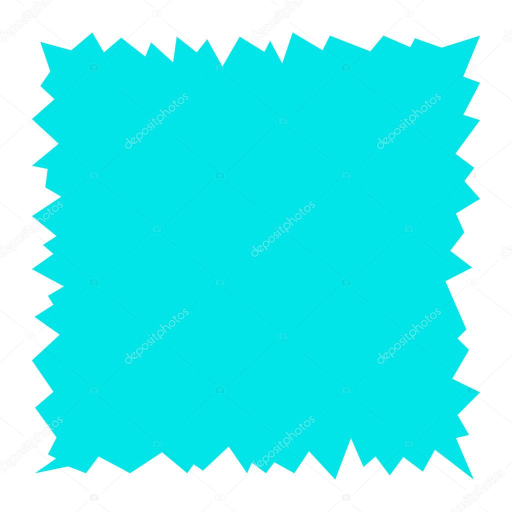 Blank turquoise square with sharp edges as a frame template - Eps 10 vector and illustration