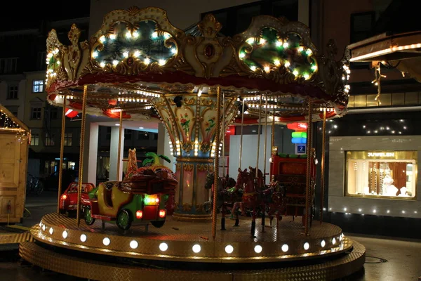 Bregenz Austria Noviembre 2015 Una Vista Desde Mercado Navidad Kornmarktstrasse — Foto de Stock