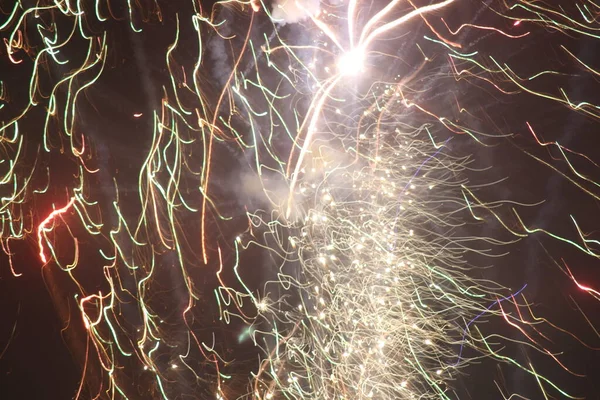 2016 Diciembre 2015 Medianoche Espectáculo Fuegos Artificiales Año Nuevo Bregenz —  Fotos de Stock