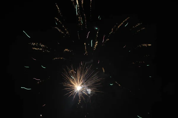 2016 Diciembre 2015 Medianoche Espectáculo Fuegos Artificiales Año Nuevo Bregenz —  Fotos de Stock