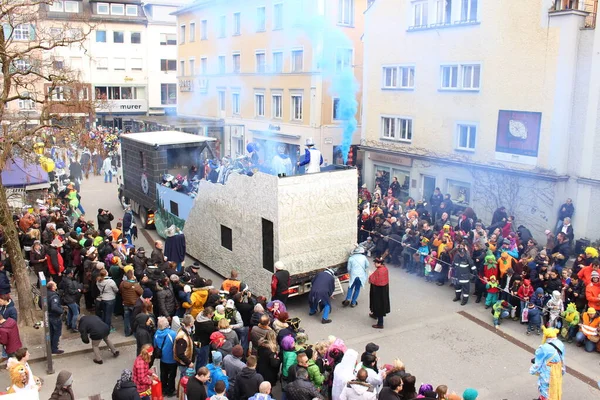 Bregenz Vorarlberg Austria Febrero 2016 Desfile Anual Tradicional Carnaval Fasching — Foto de Stock