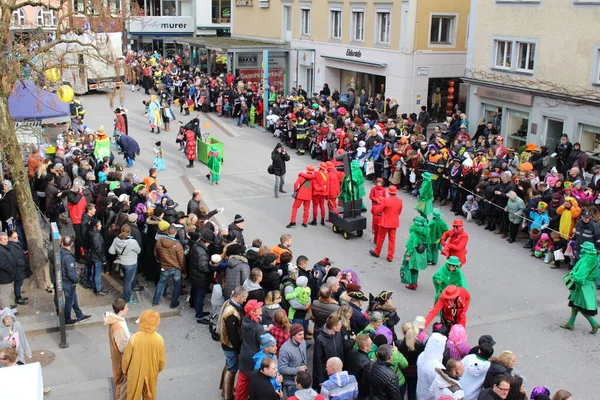 Bregenz Vorarlberg Österrike 2016 Årlig Och Traditionell Karnevalsparad Fasching Framför — Stockfoto