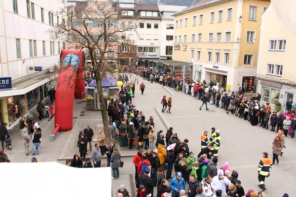 Bregenz Vorarlberg Österrike 2016 Årlig Och Traditionell Karnevalsparad Fasching Framför — Stockfoto