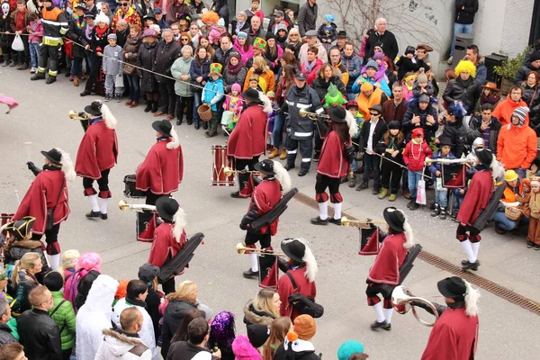 Bregenz Vorarlberg Österrike 2016 Årlig Och Traditionell Karnevalsparad Fasching Framför — Stockfoto