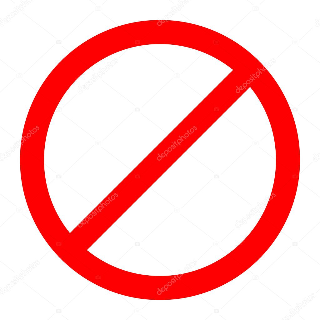 Isolated and red forbidden sign - Eps10 vector graphics and illustration