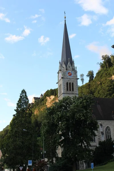 Catedral Florin Catedral Vaduz Vaduz Liechtenstein Europa Foi Construído 1874 — Fotografia de Stock