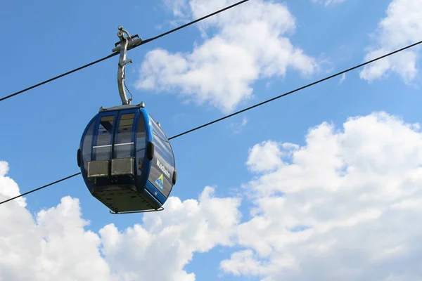 Fiss Tirol Autriche Août Téléphériques Waldbahn Sur Les Alpes Sattel — Photo