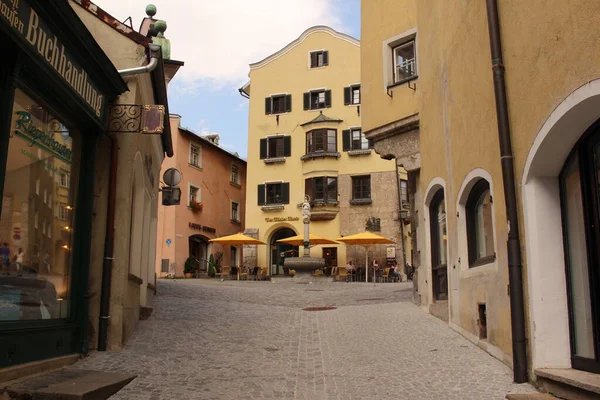 Salón Tirol Austria Agosto Una Vista Desde Oberer Stadtplatz Con — Foto de Stock